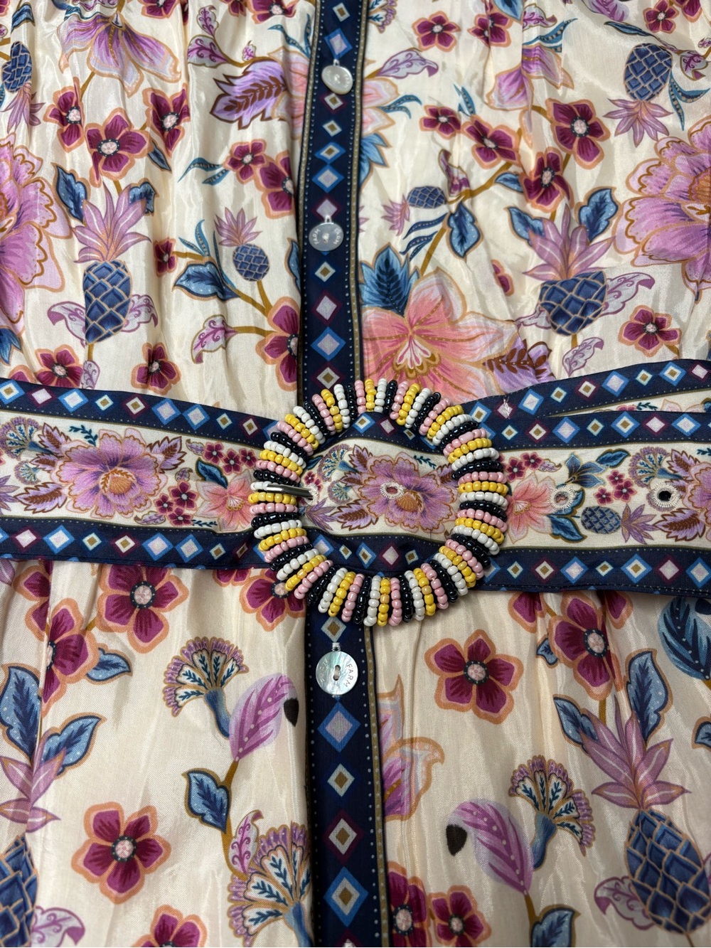 Farm Rio Superbloom Tapestry Cream Puff Sleeves Mini Dress NWT size small - Picture 4 of 10